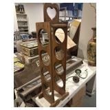 Wooden heart rolling pin/wine rack
