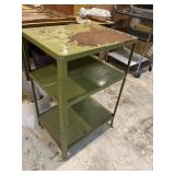 Vtg green tolling cart