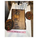 Handpainted raccoon plaques