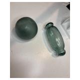 2 antique Japanese glass fishing float rolling