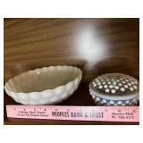 Hobnail bowl and vanity dish