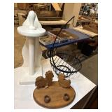Wooden towel holder, candle holder, banana holder
