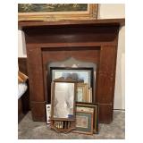Wooden fireplace mantle