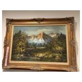 Large ornate oil painting