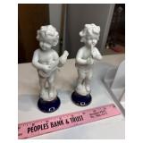 Porcelain cherubs playing instruments-Japan