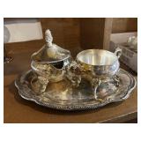 Silverplate cream and sugar