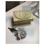 Jewelry box and porcelain flower