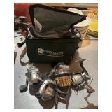 For spin cast reels and cooler