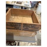 2 wooden ammo boxes