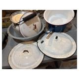 Enamel pots and lids