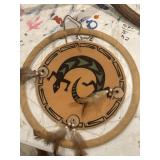 Native American inspired painted leather