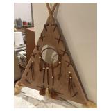 Decorative wall hanging teepee leather