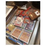 Baseball cards, playing cards medallions