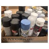 Box art spray, paint, mineral spirits