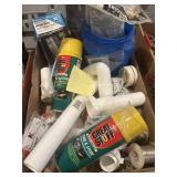 Box, plumbing supplies, solder, foam filler