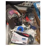 Box lot, electrical, cutting wheels, etc.