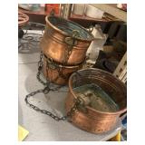 Copper hanging planters