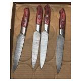 4 Piece Professional Handmade Damascus Steak Knife