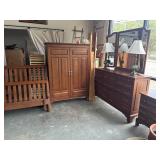 4 piece solid oak bedroom set by Keller