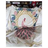 Chenille peacock, twin size bedspread 106" x 90ï¿½