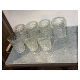 Galvanized trey with Fostoria glasses