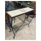 Outdoor mosaic tile table