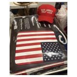 NIP American flag throw and hat