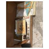 Lot- metal signs, wood trays, etc.