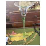 Block Crystal hand cut blown glass candlestick