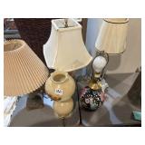 Five unmatched electric table lamps