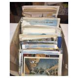 Shoebox of postcards some vintage