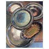 Five silver plated trays, Rogerï¿½s, Lenoard,