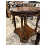 Round side library table, good condition, walnut?
