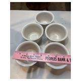 Five vintage white Pfaltzgraff heritage custard