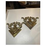 Two Vintage ornate style brass corner brackets