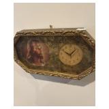 Shadow box of Christ and clock 17 x 9