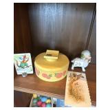 Vintage Avon Hana glass powder container, lamb,