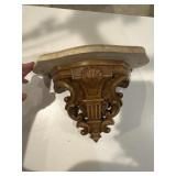 Vintage Byrood wall shelf with marble top and