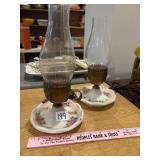 Two MCM hurricane lamps, electric