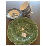 Four green cabbage plates- 9 inches,  and four