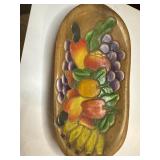 Wooden hand carved and handpainted bowl