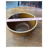 Nice vintage Brown stoneware crock bowl, vertical