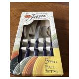 Vintage Genuine Fiesta five piece silverware set,