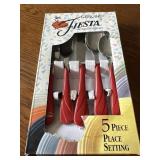 Vintage Genuine Fiesta five piece silverware set,