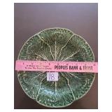 Four green cabbage dinner plates, 9 inches