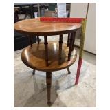 MCM vintage two tier side table, maple wood