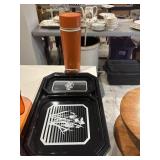 MCM three-piece black plastic serving tray,