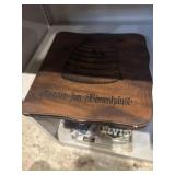 German custom tool leather menu restaurant at the