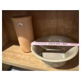 Wine brique chiller and pottery bowl