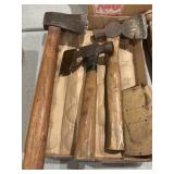 Three vintage hatchets, axes, one craftsman